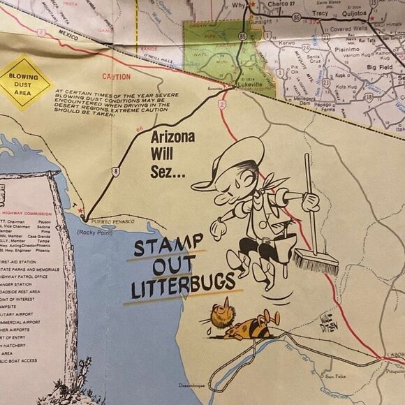 Vintage 70s Desert Arizona Grand Canyon unused postcards and road map ephemera - Picture 12 of 13